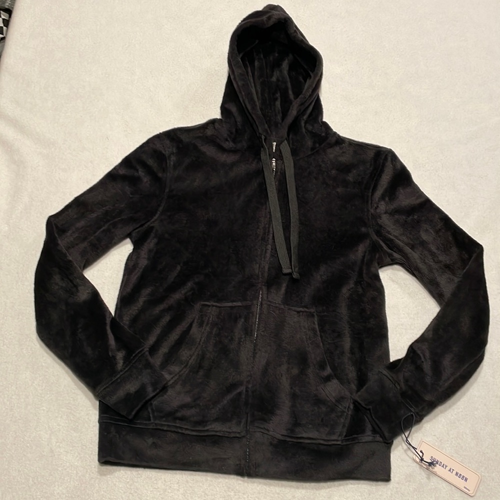 sunday at noon velour zip up hoodie